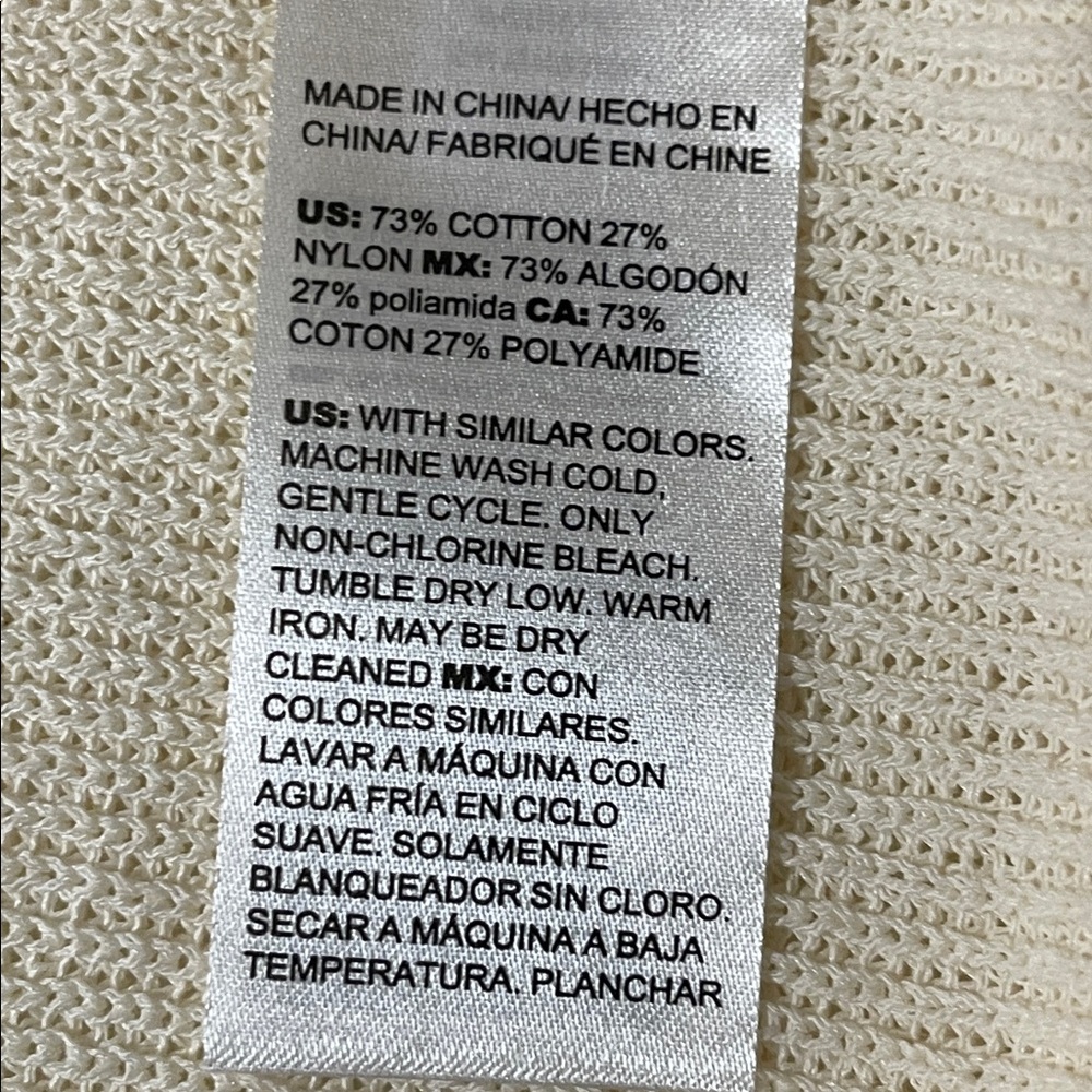 Chico's Cream Open-Front Cardigan with Hook and Eye Closure - Picture 4 of 6